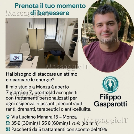 Massaggiatore Monza Massoterapista professionista a Monza